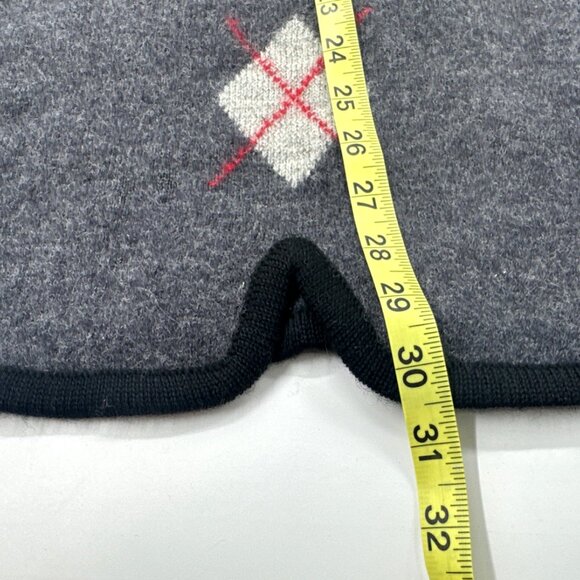 Herman Geist Cardigan 100% Wool Sweater Womens Plus 22W Argyle Gray Zip Collared - Picture 7 of 11